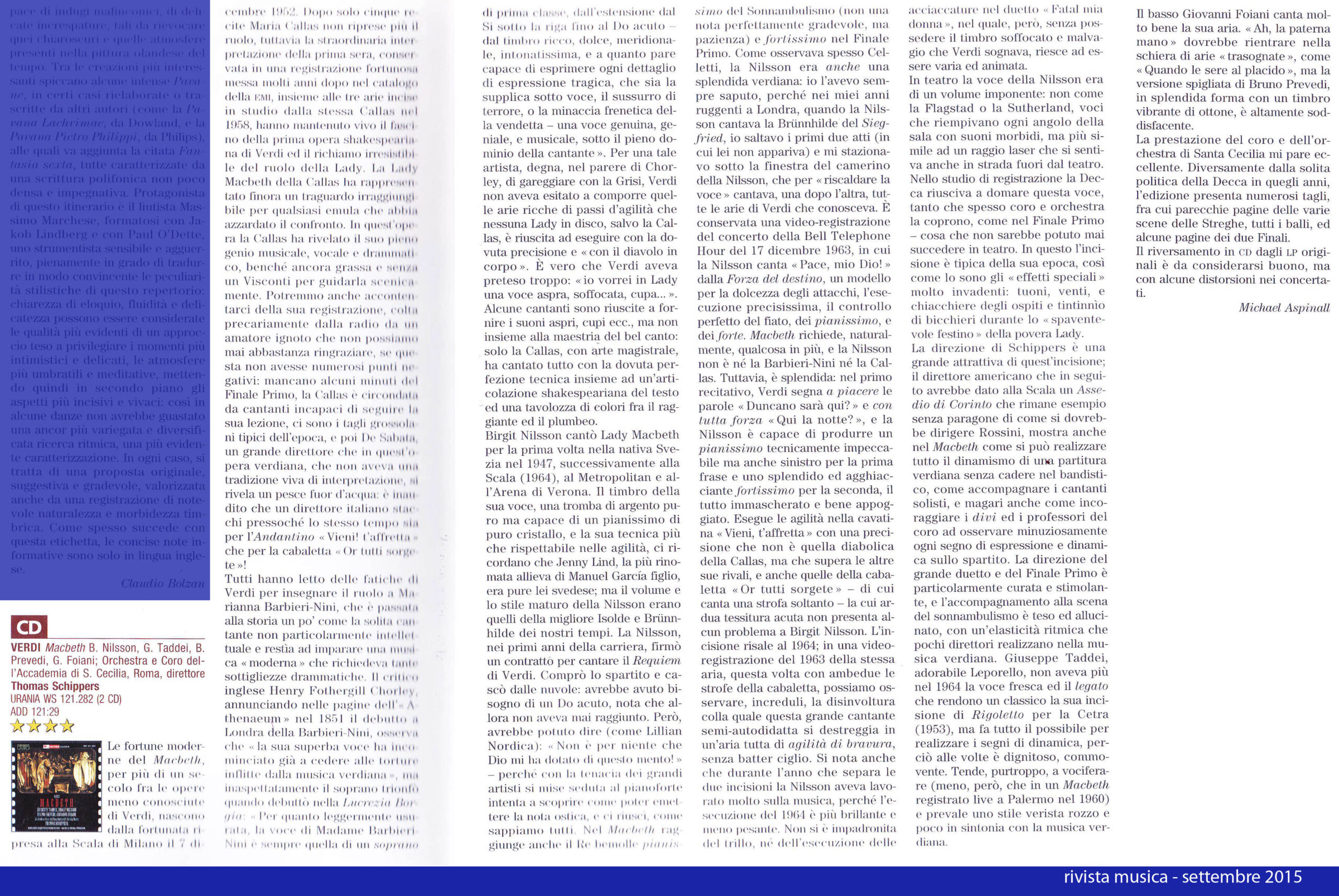 4 stelle macbeth musica