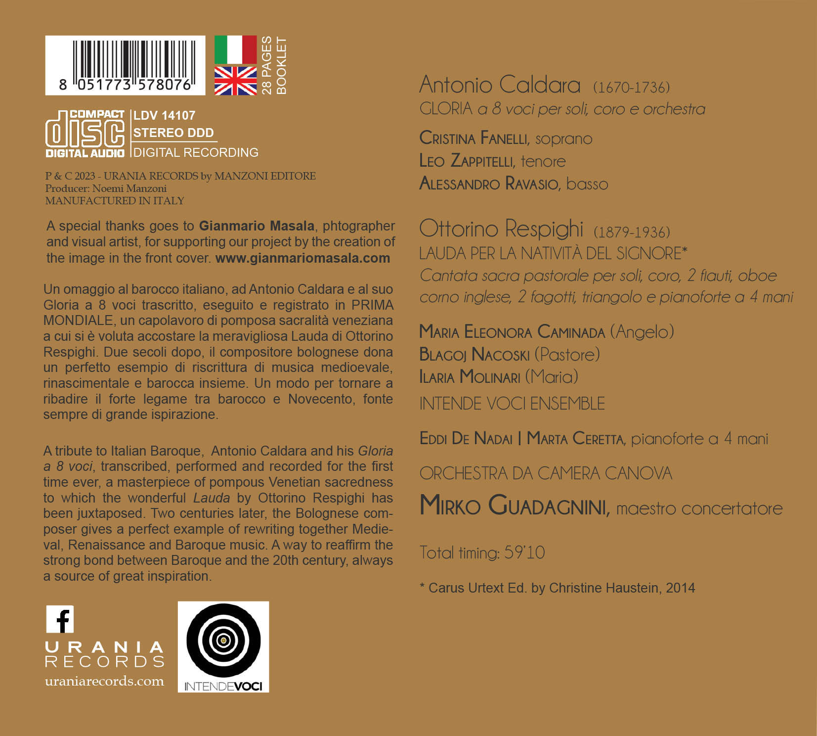 Compositore RESPIGHI OTTORINO - Urania Records